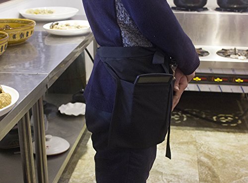 Resist water 3 big Pockets Waist Server Apron Kitchen Restaurant 1 Black - Picture 5 of 7