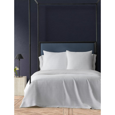$583 MATOUK AUGUSTA QUEEN COVERLET BLANKET EURO SHAM 2pc. SET COTTON WHITE ITALY