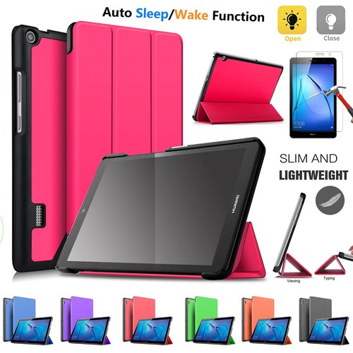 Leather Slim Smart Shell Stand Cover Case For Huawei MediaPad T3 7.0" & T3 8.0" - 第 2/11 張圖片