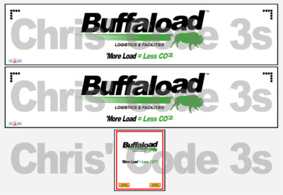 Code 3 selbstklebendes Vinyl Anhänger Aufkleber - Buffaload grün 1/50 1/64 1/76 1/87 1/148