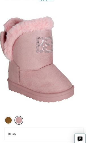 BEBE Girls Kids' Logo Rhinestone Faux Fur Lined Boot Toddler size 10 NWT - Picture 4 of 12