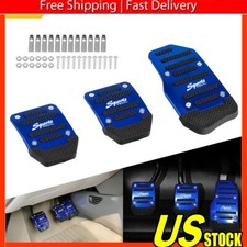 3pcs Universal Nonslip Manual Transmission Brake Foot Pedal Pad Cover Blue New 3pcs Universal Nonslip Manual Transmission Brake Foot Pedal Pad Cover Blue New