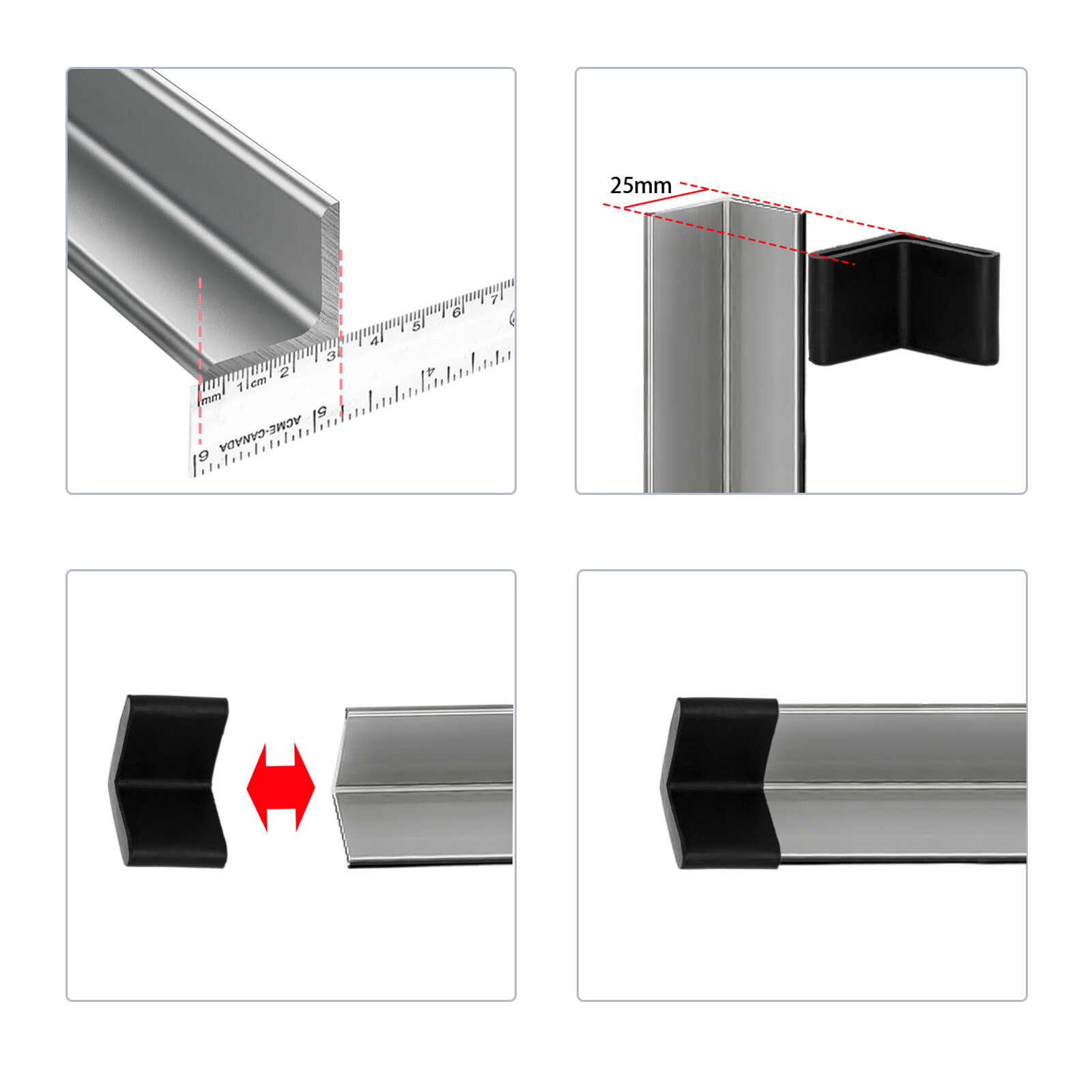 10PCS Rubber Angle Iron Cap Shelving Feet Protectors Bed Frame