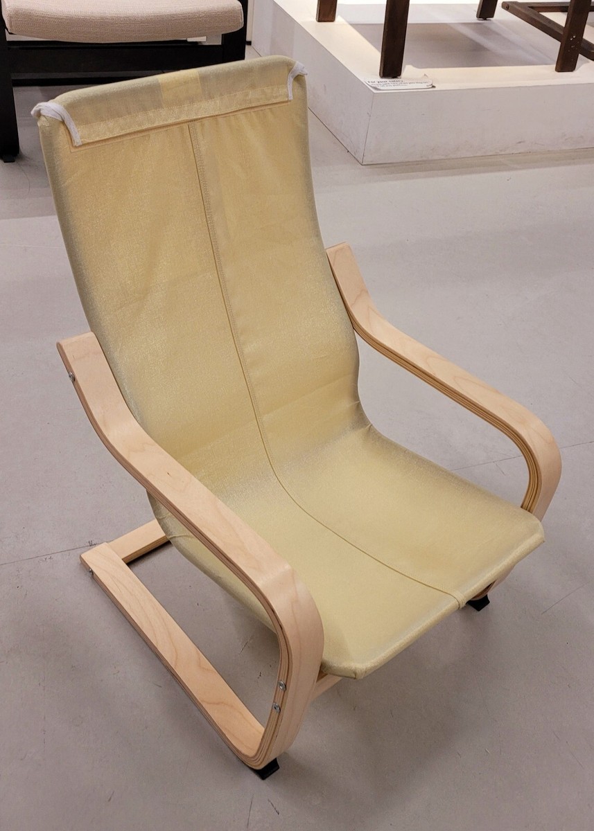 IKEA POÄNG Kid's armchair, birch veneer/Medskog dinosaur