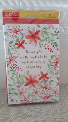 American Greetings  10 Cards/Envelops Holiday Christmas Made in USA New