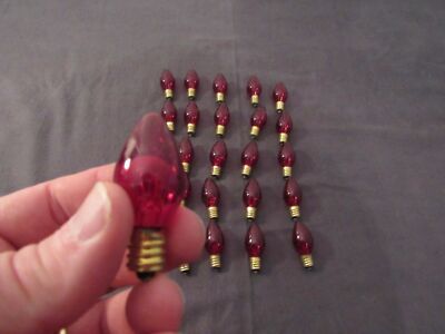 25 VTG Christmas Twinkle Light Bulbs - C 7 1/2 - RED - Indoor NOS