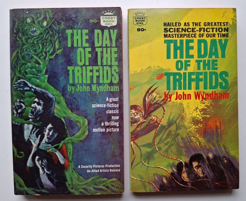 2 PBs: Day of the Triffids John Wyndham 1st Crest/Movie Tie (1962) + 1 Reprint