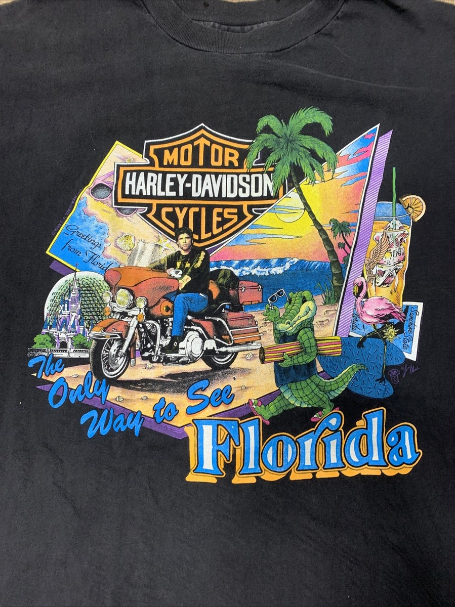 Vintage 90s Harley Davidson Only Way To See Florida T-Shirt