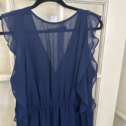 Zara Mini Dress Navy Blue Women's Large Ruffle - Picture 8 of 10