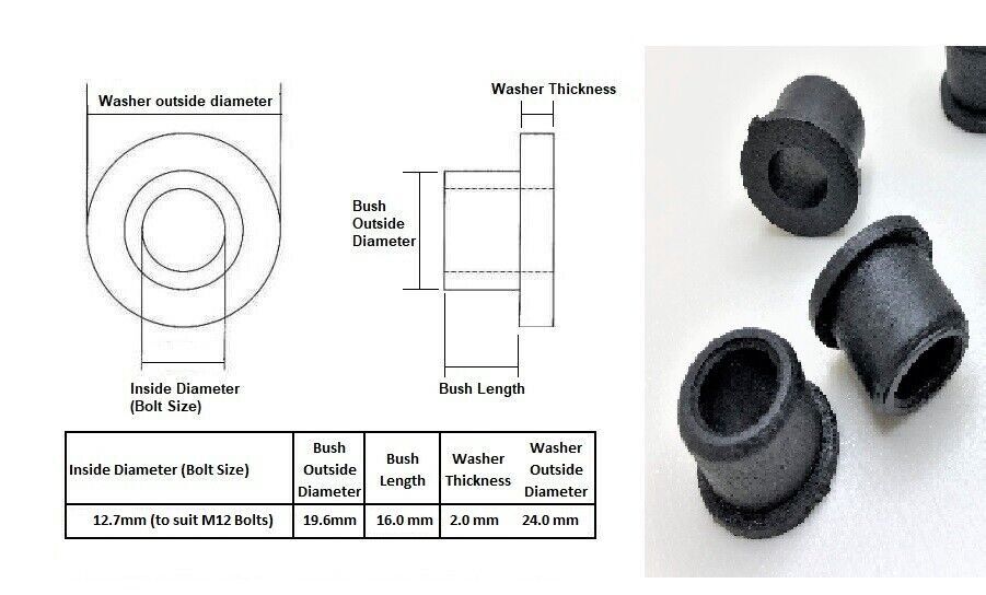 Nylon Shoulder Washers M12 Plastic Nylon 66 Isolation Bushes eBay