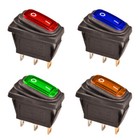 Wippschalter EIN-AUS Wasserdicht IP65 LED Beleuchtet 12V DC 34x17mm Rot Blau