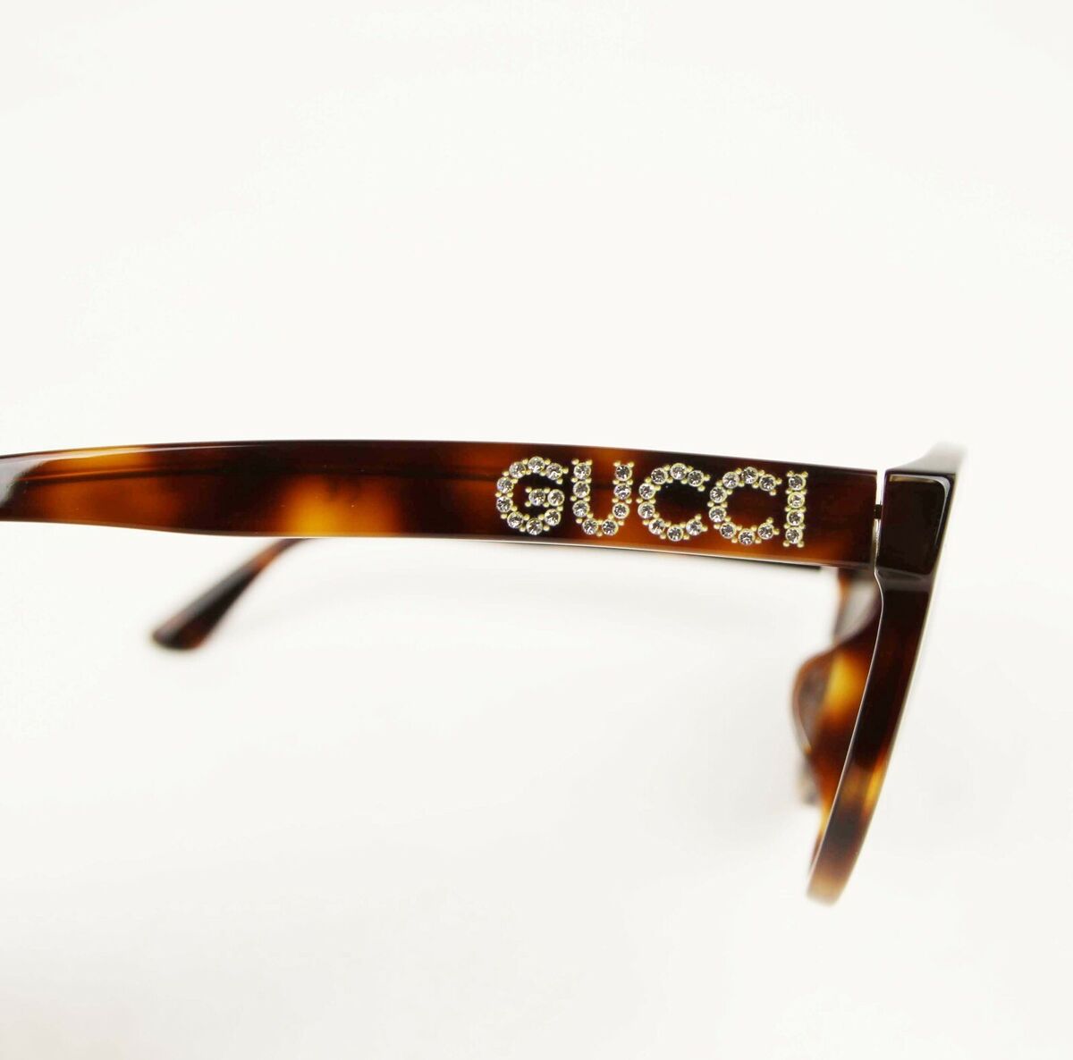 Gucci★素敵!Havana Acetate Sunglasses W/Crystal Logo New Gucci Havana Oversize Acetate Sunglasses Crystal Logo
