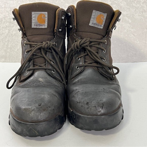 CARHARTT Leather Work Boots Steel Toe Mens Size 11.5 M Waterproof Oil