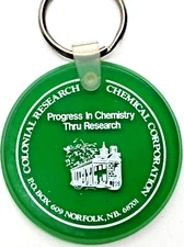 Vintage Keychain Colonial Research Chemical Corp NORFOLK NEBRASKA Chemistry K391
