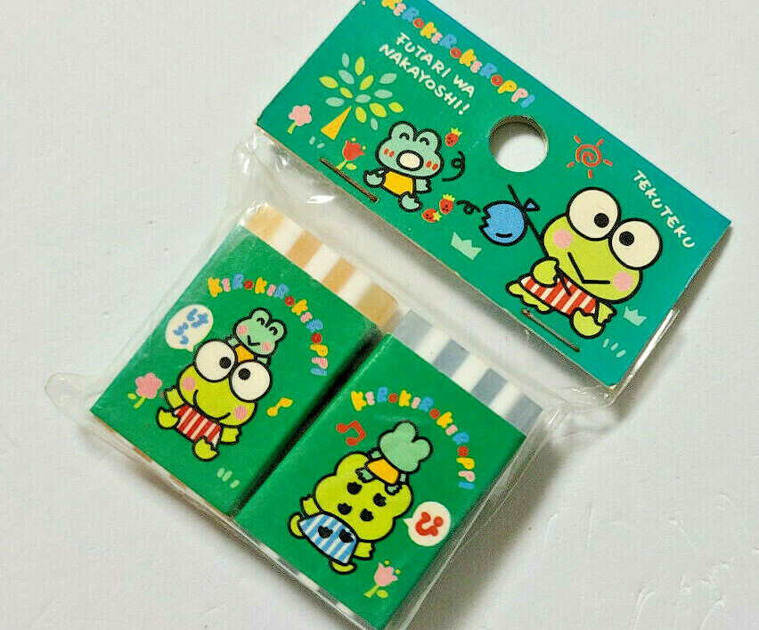KERO KERO KEROPPI Eraser Stripe SANRIO 1994' Old Retro Cute Rare