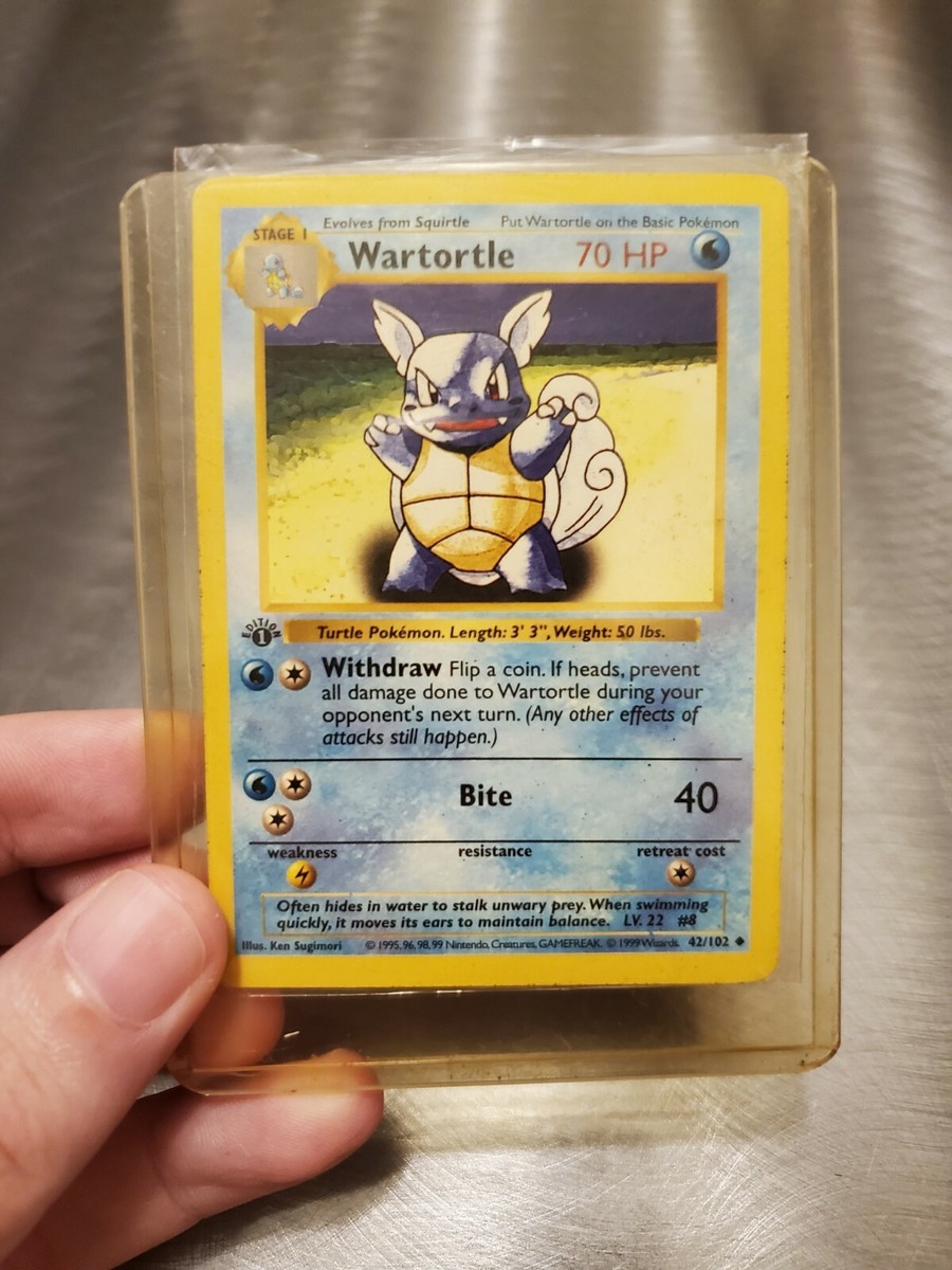 1999 Pokemon 1st Edition Shadowless Base Set - Wartortle #42/102