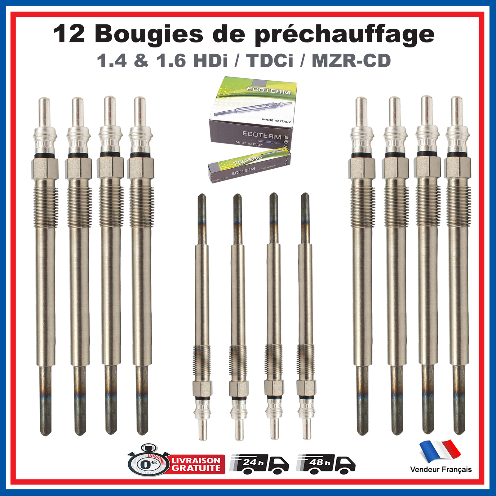 Bougie de Préchauffage UY5A de Qualité Supérieure en Acier Inoxydable