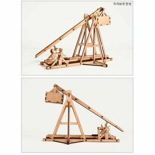 Desktop Wooden Model Kit Trebuchet by YOUNGMODELER - Afbeelding 3 van 9