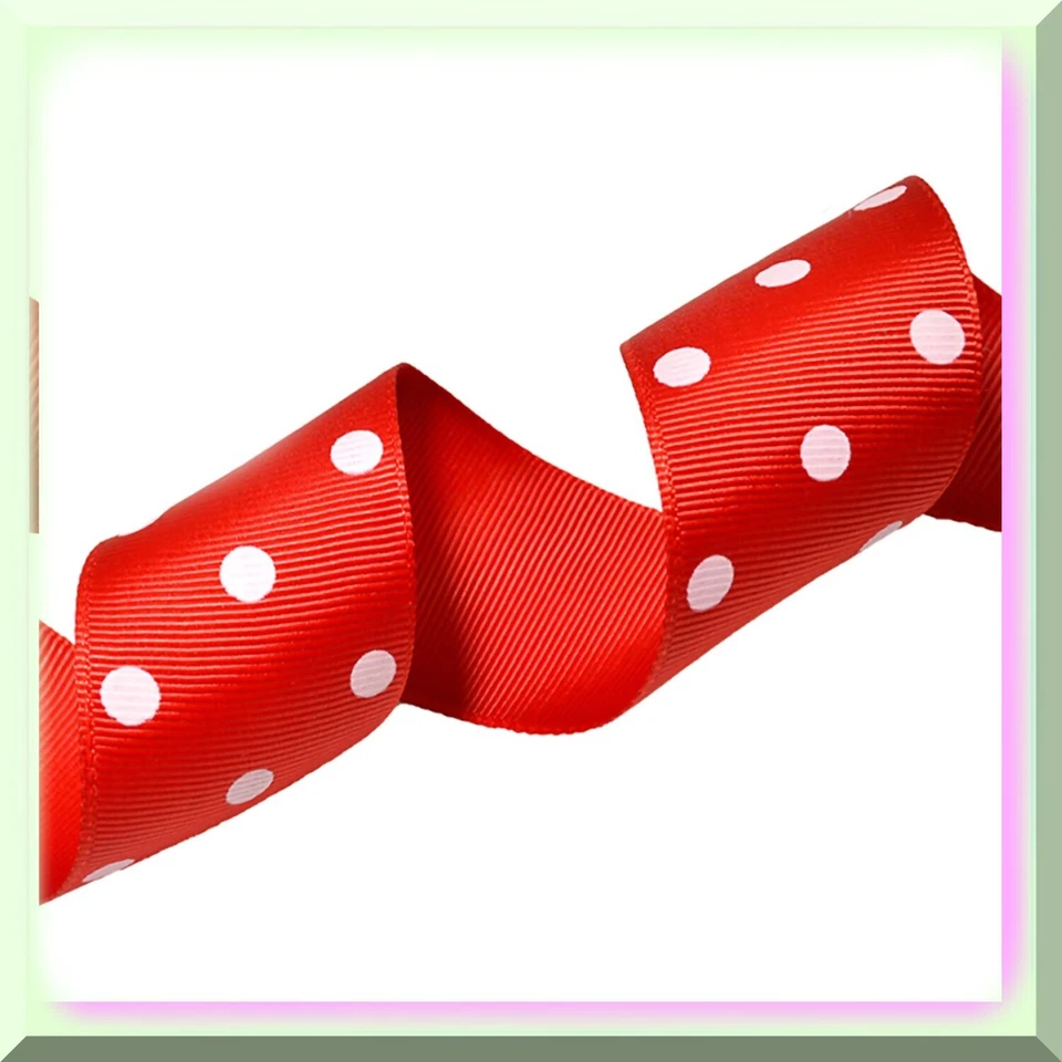 Polka Dot Delight - Cinta de grosgrain roja y blanca vibrante Sp Foto 3 de 4