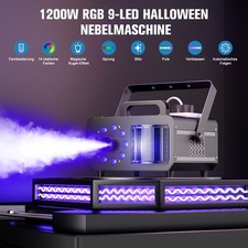3in1 RGB 9 LED 1200W Nebelmaschine mit Fernbedienung Effektmaschinen Bühnenlicht