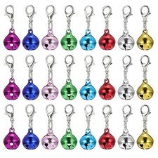 24Pcs Reusable Electroplated Copper Bell Keychains Decorative Keyring for Decor