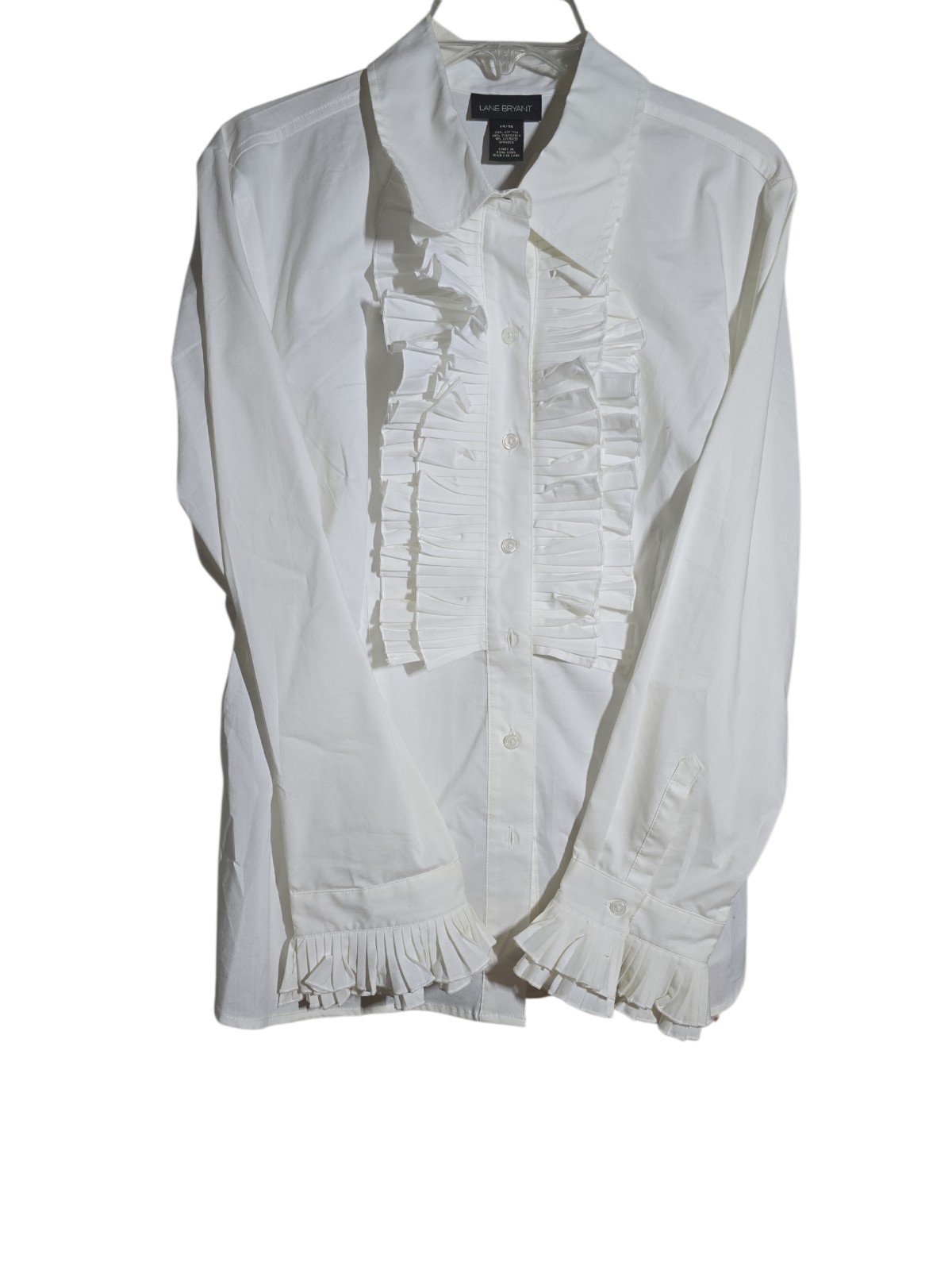 Woman's Pendleton White Button Up Ruffled Front S… - image 2