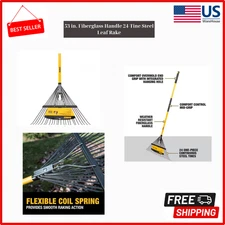 DEWALT |DXLHA2608| 53 in. Fiberglass Handle 24-Tine Steel Leaf Rake