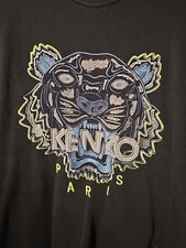Kenzo Paris Tiger Embroidered Sweatshirt Size L Black