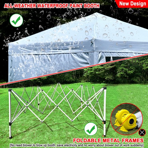 3X3X2.7M Waterproof Portable Paint Booth Rainproof Spray Booth for Auto Parts - Picture 4 of 6