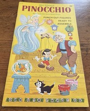 Vintage 1962 Golden Funtime Punch Out Book Walt Disney Pinocchio - Unused