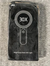 JMH 30X Magnifying Glass with Light Handheld 18LED 3 Modes AAA Battery Reading