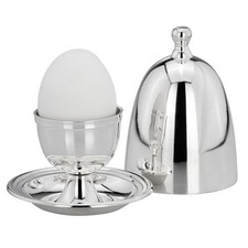 Eierbecher mit Haube Versilbert Anlaufgeschützt Poliert Deckel zum warm halten