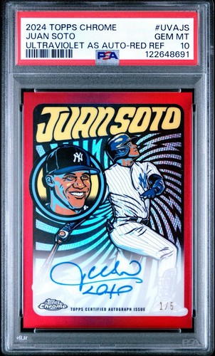 Juan Soto [Red Refractor] #UVA-JS 2024 Topps Chrome Ultraviolet All-Stars Autograph card