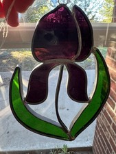 Iris Flower Stained Glass Suncatcher