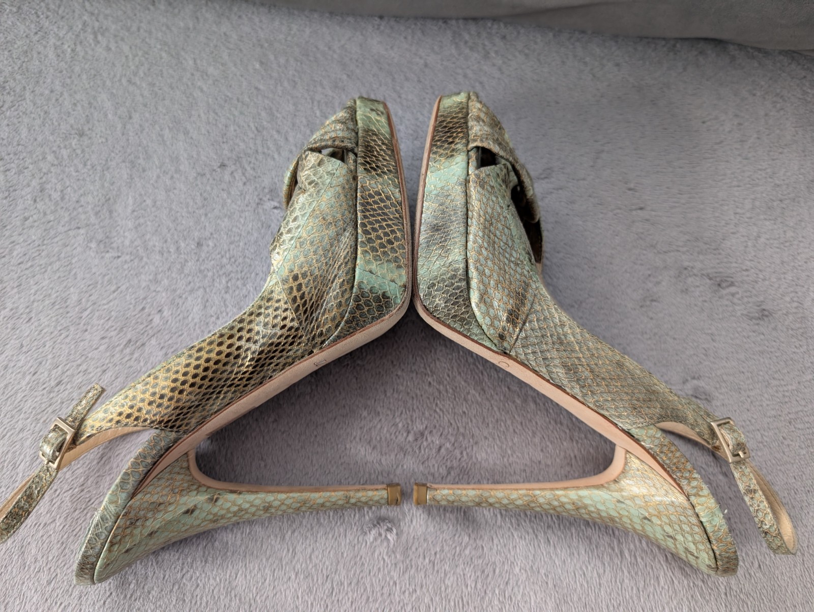 Jimmy Choo Multicolor Snakeskin Python Peep Toe S… - image 18
