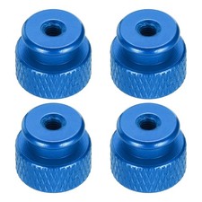 4pcs Knurled Thumb Nut, M3 12mm OD 10mm Height Aluminium Alloy Gem Blue