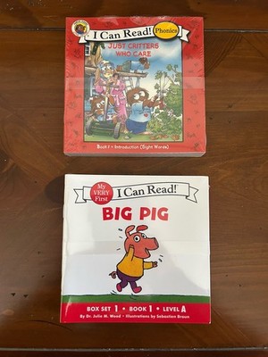 2sets Off 12  I Can Read Book 1  Just Critters Who Care  And  Big Pig  5x5 In.