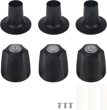 3Pcs Shower Knobs Replacement Kit, Matte Black Shower Knobs Include Base Connect
