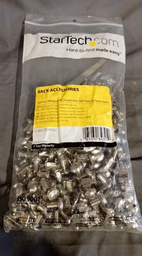 Star Tech Rack Accessories 100 Pack M6 Mounting Screws And Cage Nuts