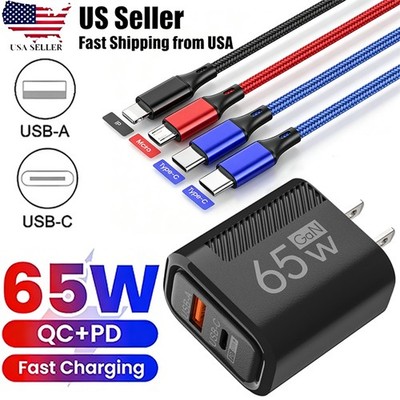 65W Fast Charging USB Type C Wall Charger For Google Pixel 10 9 Pro XL 8 7 6a 5a