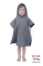 Hooded Poncho Towel for Toddlers Babies Cotton Lightweight Cover-up Bath Grey