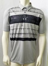 Oakley Ellipse Stripe Golf Polo Shirt, Stone Grey Size XL BNWT 55