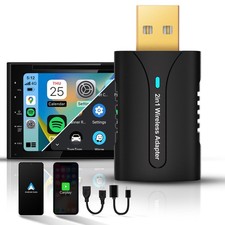 2in1 CarPlay Android Auto Wireless Adapter, Mini Car Play Dongle Android Auto...