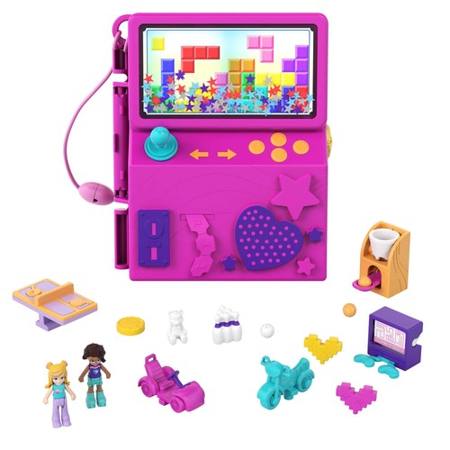 Polly Pocket Race & Rock Arcade Compact, Gaming Theme with Micro Polly & Shani 