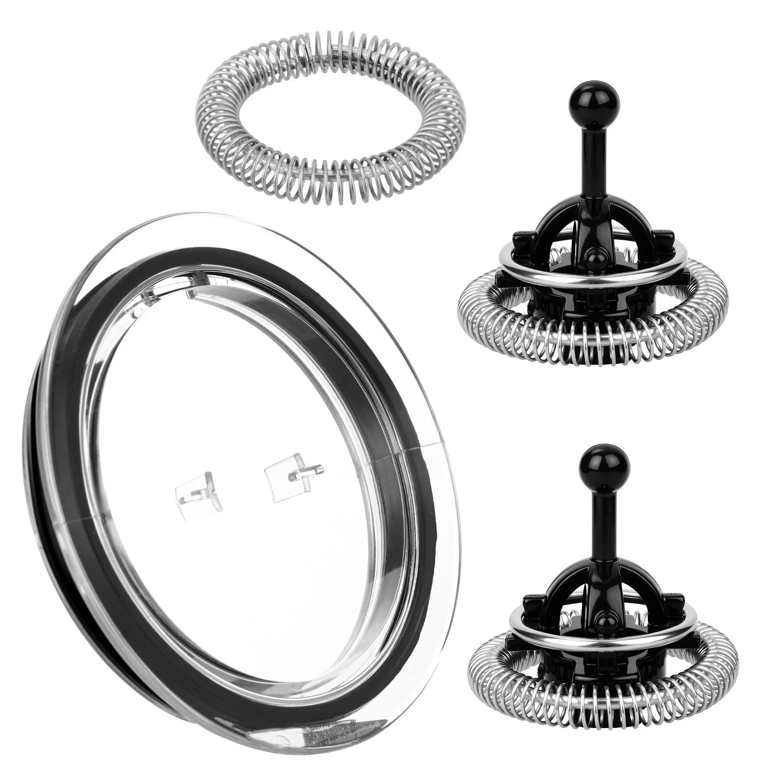 2pcs Frother Whisk with Lid Cover Seal & Spring Ring, Milk Frother Parts Coff...