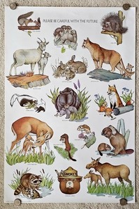 Vintage Smokey Nature Posters, Animals, (3), 1979, 29" x 19", Paper