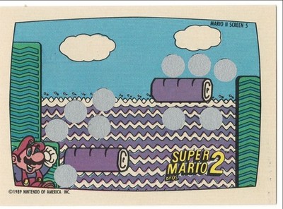 1989 Topps Nintendo Scratch-offs Screen 5 A - Log Jump Super Mario 2