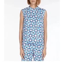 *NEW* Marella Gitano Sleeveless Printed Top in Blue, Size 42/ US 6