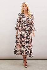 Wallis Natural Wrap Dress Womens Daywear Dresses