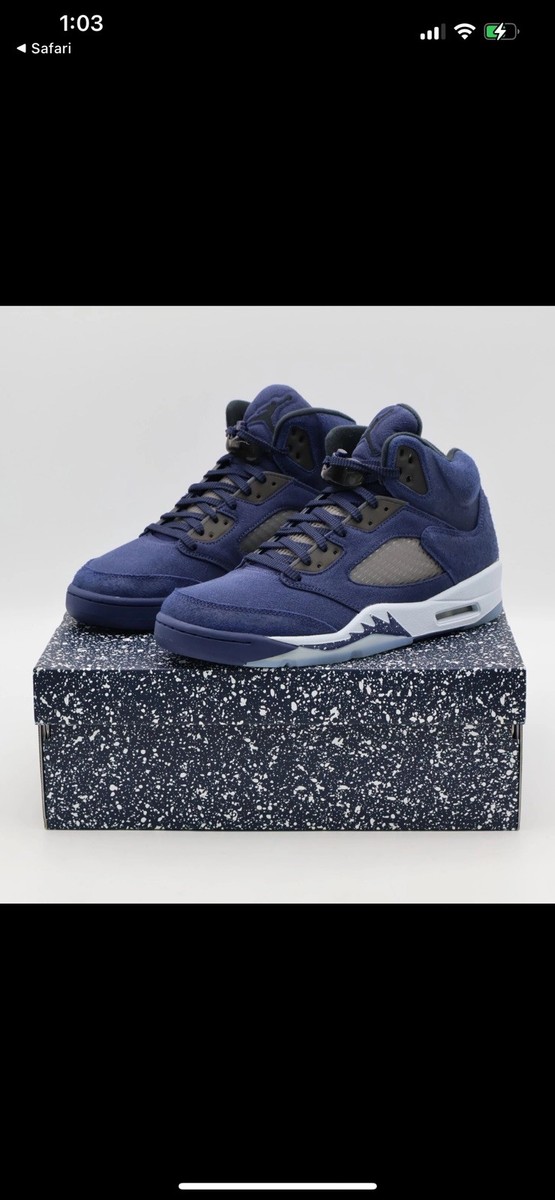 FD6812-400 Nike Air Jordan 5 Retro SE Midnight Navy Blue Georgetown Grey (Men\'s) Nike Air Jordan 5 Retro SE Midnight Navy Georgetown Mens  main image 4